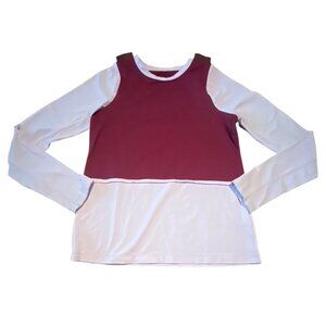 Nike Pro Girls Youth XL‎ Dri Fit Training Top Long Sleeve Red pink Shirt XL217